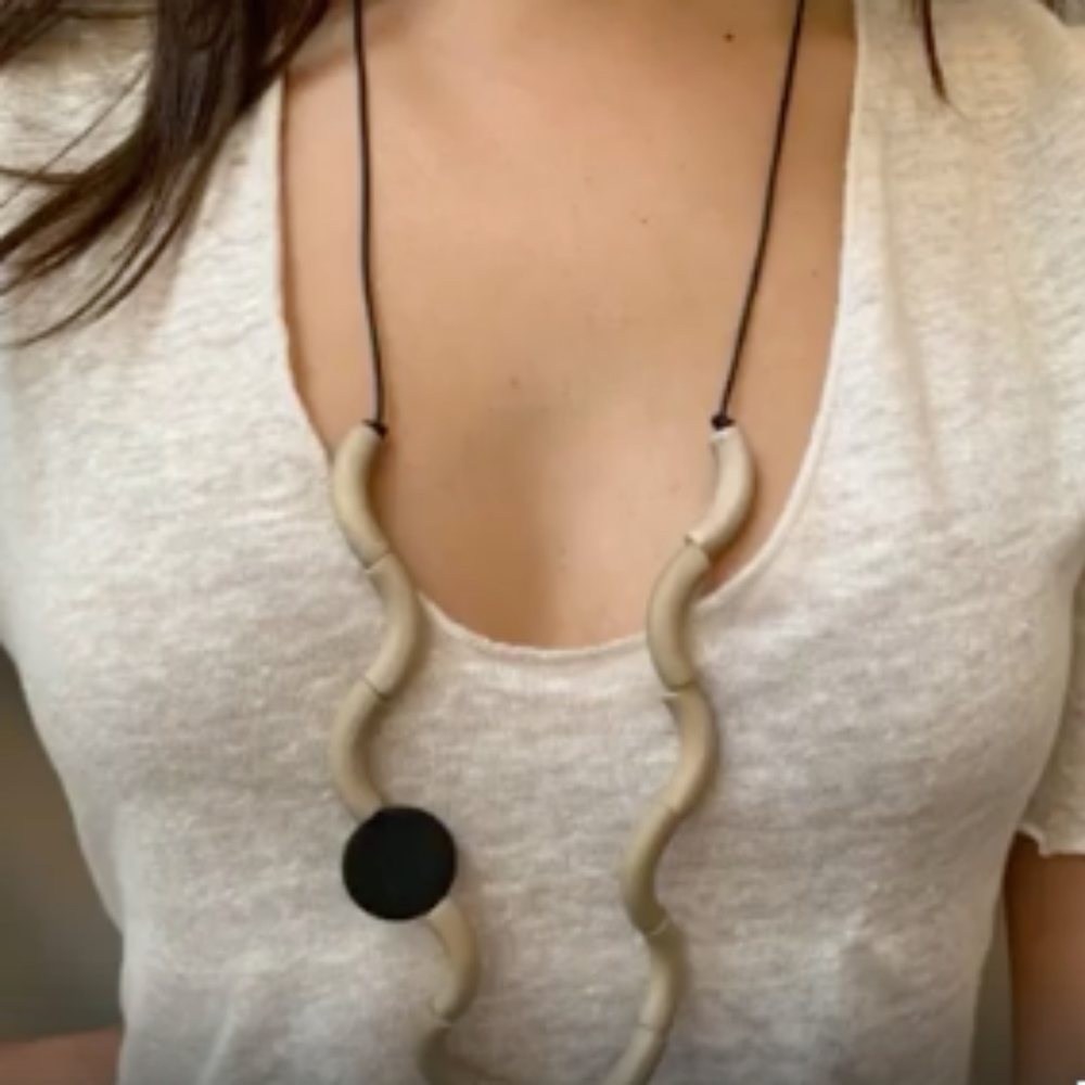 Black Circle Whimsical Necklace